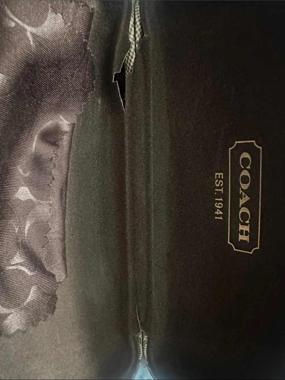 Coach Brown Signature 'C' Glasses Case